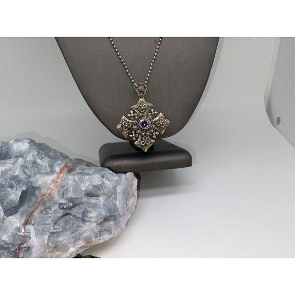 925 Sterling Silver JERUSALEM CROSS Pendant w/ 925 Chain 24” - Picture 3 of 7